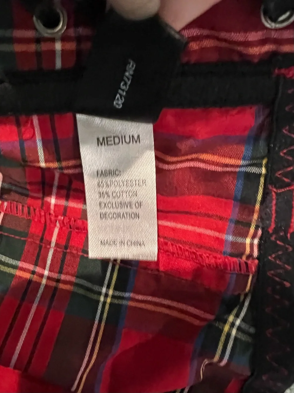 Frederick's of Hollywood Red Plaid Bustier Crop Top & Pleated Mini Skirt Set